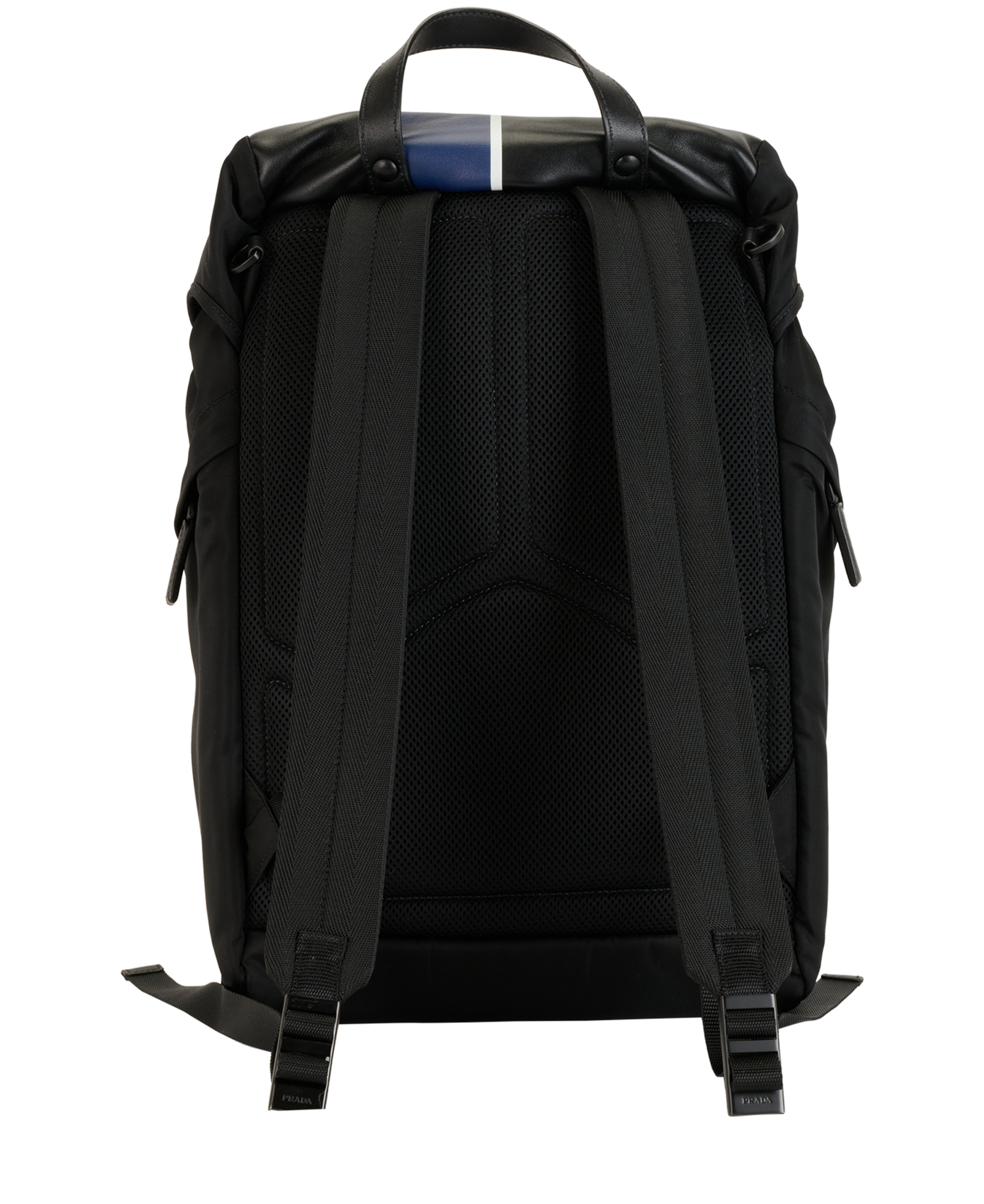 Backpack, &pound;550, Handbags, Black/Blue, Leather/Nylon, Back view